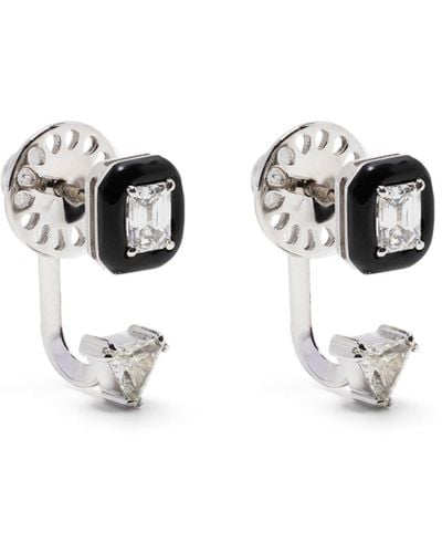 Nikos Koulis 18k White Gold Oui Diamond Stud Earrings