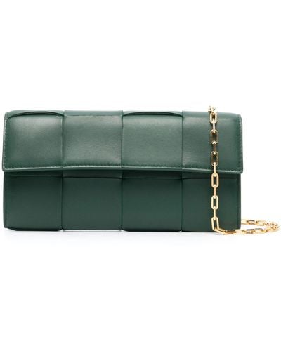 Bottega Veneta Cassette Leather Chain Wallet - Green