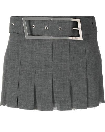 16Arlington Belted Pleated Mini Skirt - Grey