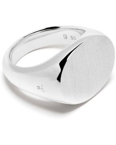 Tom Wood Sterling Ivy Satin Ring - Unisex - Sterling /rhodium Plated Sterling - White