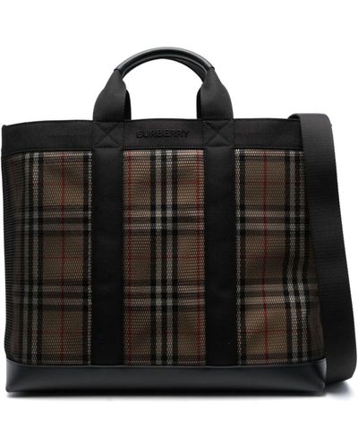 Burberry Ormond Mesh Tote Bag - Men's - Cotton/polyester - Black