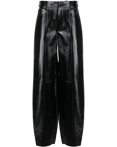 Aeron Edge Glossy High-waisted Trousers - Black