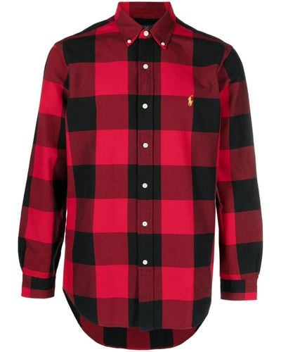 Polo Ralph Lauren Checked Long-sleeve Cotton Shirt - Red