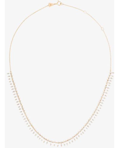 Adina Reyter 14k Yellow Stack Baguette Half Riviera Diamond Necklace - Metallic