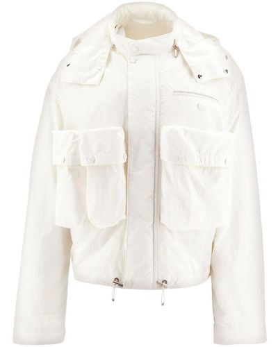 Ferragamo Cropped Hooded Jacket - White