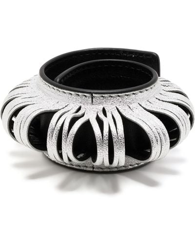 SO-LE STUDIO -tone Spin Leather Bracelet - Black