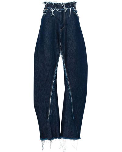 Bianca Saunders Ess Wide-leg Jeans - Men's - Cotton - Blue