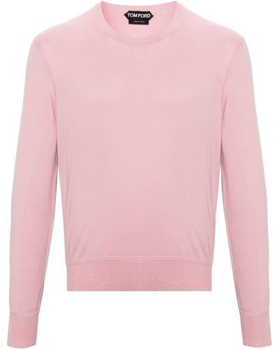 Tom Ford Crew Neck Cotton Sweater - Men's - Cotton - Pink