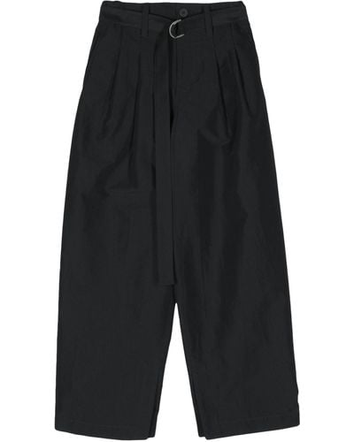 Issey Miyake Enfold Wide-leg Trousers - Women's - Cotton/polyester - Black