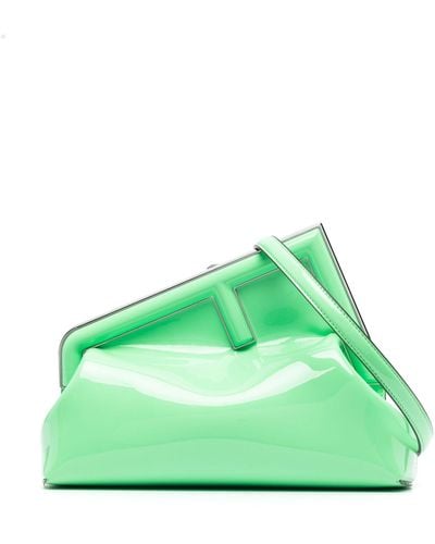 Fendi First Small Leather Clutch Bag - Green