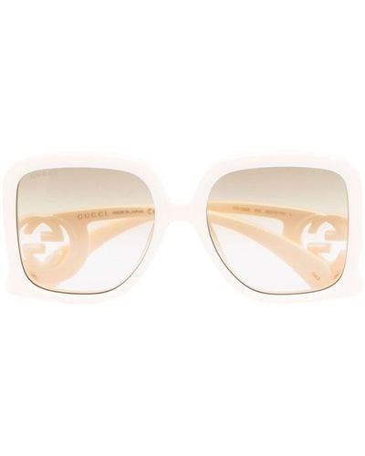 Gucci Interlocking G Square-frame Sunglasses - Women's - Acetate - Natural