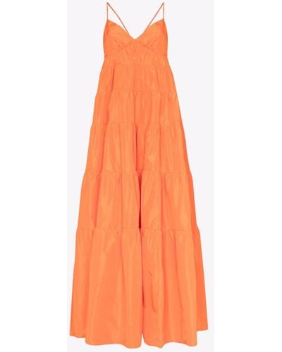 STAUD Ripley Taffeta Maxi Dress - Women's - Polyester - Orange