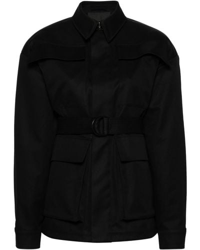Wardrobe NYC Cargo Pockets Cotton Jacket - Black