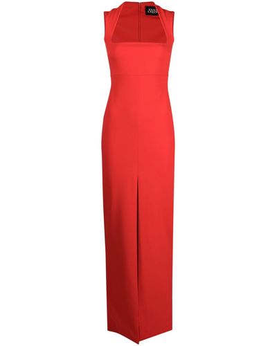 Solace London Sofia Square-neck Maxi Dress - Red