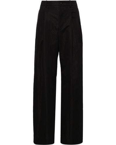 Wardrobe NYC Micro Pleated Tailored Trousers - Black