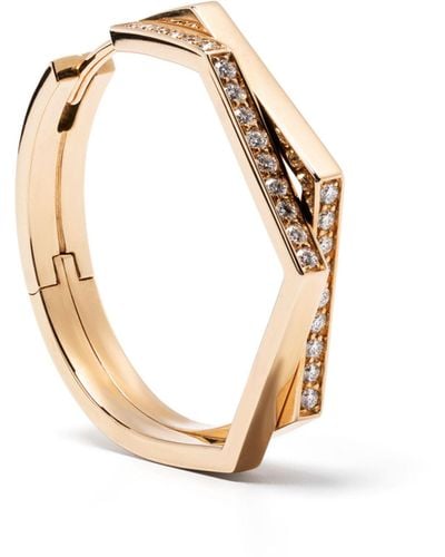 Repossi 18k Rose Gold Antifer Diamond Hoop Earring - Women's - 18kt Rose Gold/white Diamond - Metallic