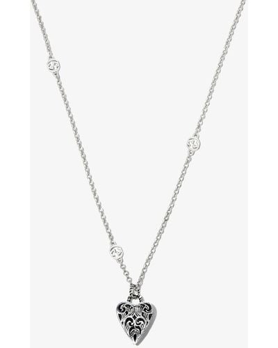 Gucci Silver Heart-pendant Necklace - White