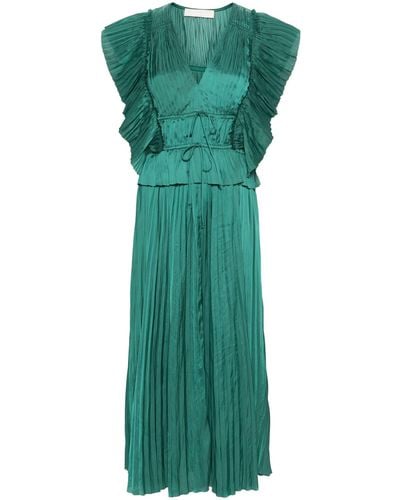Ulla Johnson Letty Satin Midi Dress - Women's - Polyester - Green