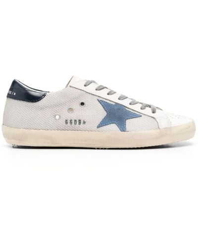 Golden Goose Super-star Leather Trainers - Men's - Fabric/calf Leather/calf Leatherrubber - White