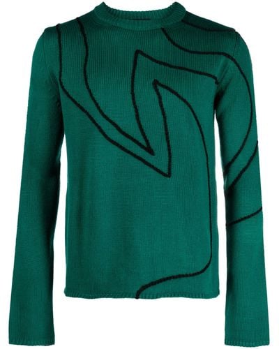 AV VATTEV Okeefe Embroidered Sweater - Green