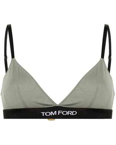 Tom Ford Signature Jersey Triangle Bra - Women's - Modal/elastane - Grey