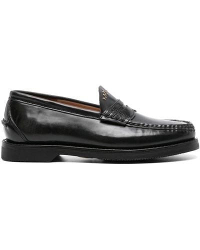 Visvim Fabro-folk Leather Loafers - Black