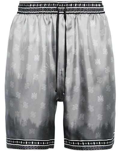 Amiri Black Palm Tree-print Silk Shorts - Men's - Silk