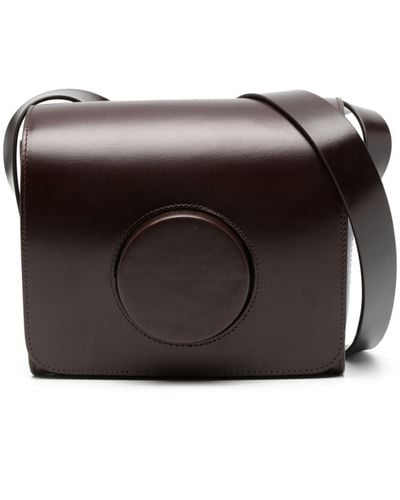 Lemaire Camera Leather Cross Body Bag - Women's - Calf Leather/cotton - Black
