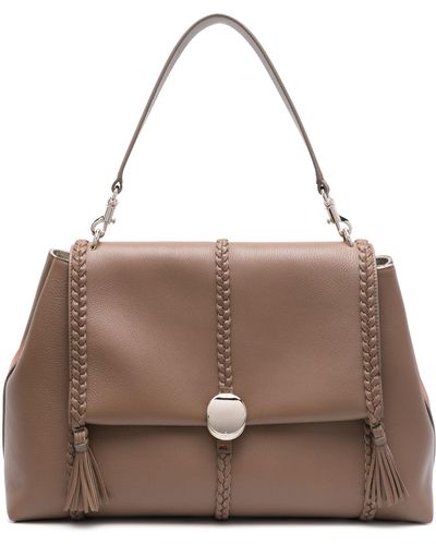 Chloé Penelope Large Leather Shoulder Bag - Brown