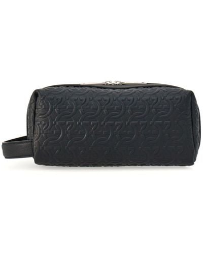 Ferragamo Gancini Dopp Leather Wash Bag - Black