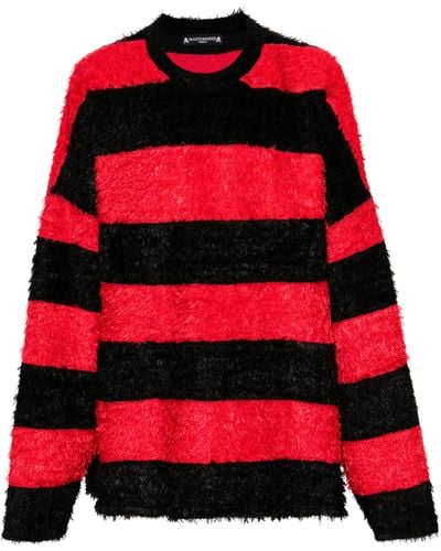 Mastermind Japan Skull-embroidered Striped Sweater