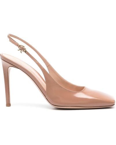 Gianvito Rossi Christina 95 Leather Court Shoes - Pink