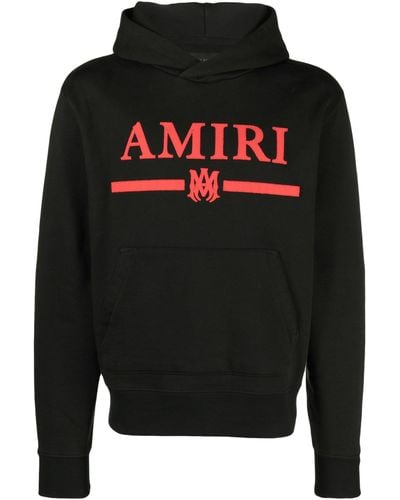 Amiri Logo-print Cotton Hoodie - Black