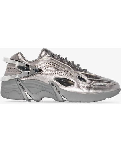 Raf Simons Silver Cylon-21 Leather Sneakers - Metallic