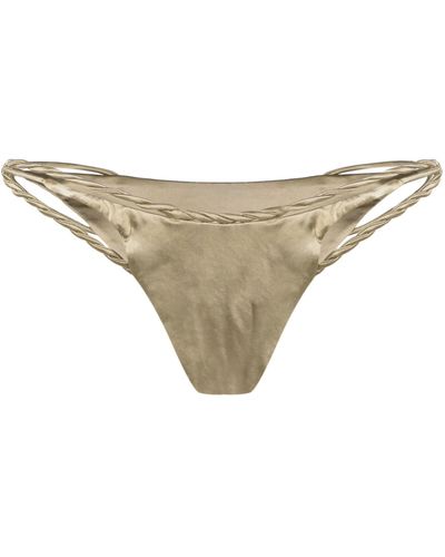 Isa Boulder Gold-tone Braided Bikini Bottoms - Women's - Polyamide/nylon/spandex/elastane - Natural