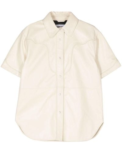 Stand Studio Neutral Saloon Leather Shirt - Natural