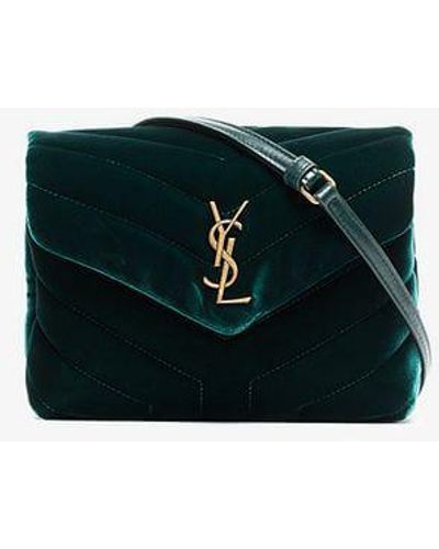 Saint Laurent Toy Loulou Shoulder Bag Leather Dark Green