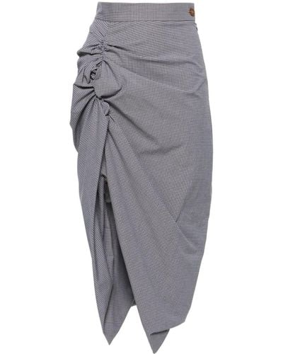 Vivienne Westwood Panther Checked Cotton Skirt - Women's - Cotton/spandex/elastane/polyester - Grey