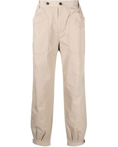 Visvim Neutral Carroll Straight-leg Trousers - Men's - Cotton - Natural