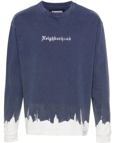 Neighborhood Logo-print Cotton T-shirt - Blue