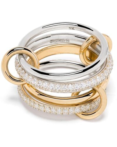 Spinelli Kilcollin 18k Yellow And White Diamond Linked Ring - Metallic