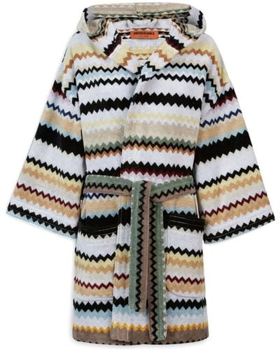 Missoni Multicolour Zigzag Cotton Robe - Unisex - Cotton - Grey