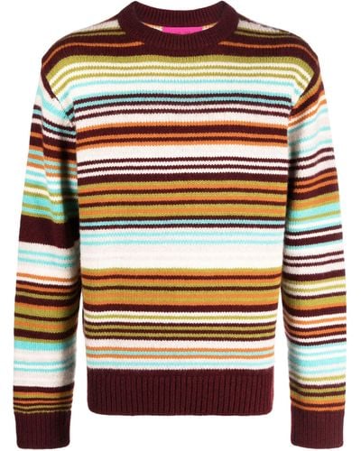 The Elder Statesman Multicolor Tes Vista Striped Cashmere Sweater - Red