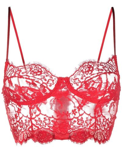 Dolce & Gabbana Lace Bralette Top - Women's - Silk/cotton/nylon - Red