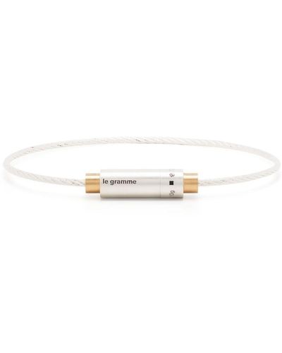 Le Gramme Sterling Le 9g Brushed Cable Bracelet - Unisex - Sterling /18kt Yellow Gold - White