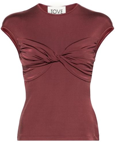 TOVE Paola Twisted Top - Women's - Spandex/elastane/viscose - Red