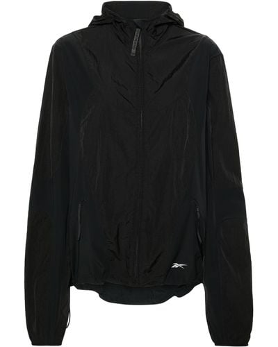 Reebok Logo-print Hooded Track Jackets - Women's - Polyamide - Black