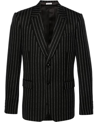 Alexander McQueen Pinstripe Single-Breasted Jacket - Black