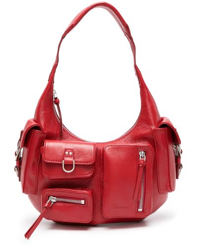 Blumarine Multi-pocket Leather Shoulder Bag - Red