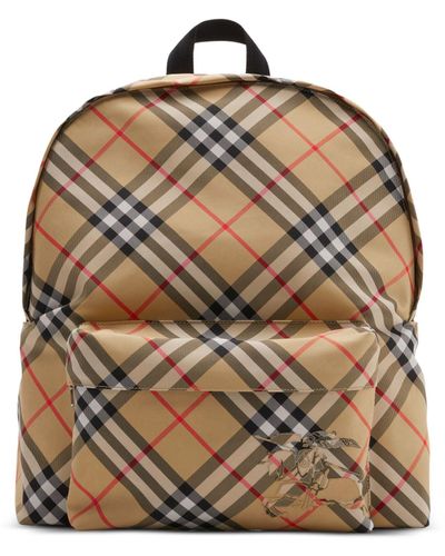 Burberry Neutral Check Print Backpack - Grey